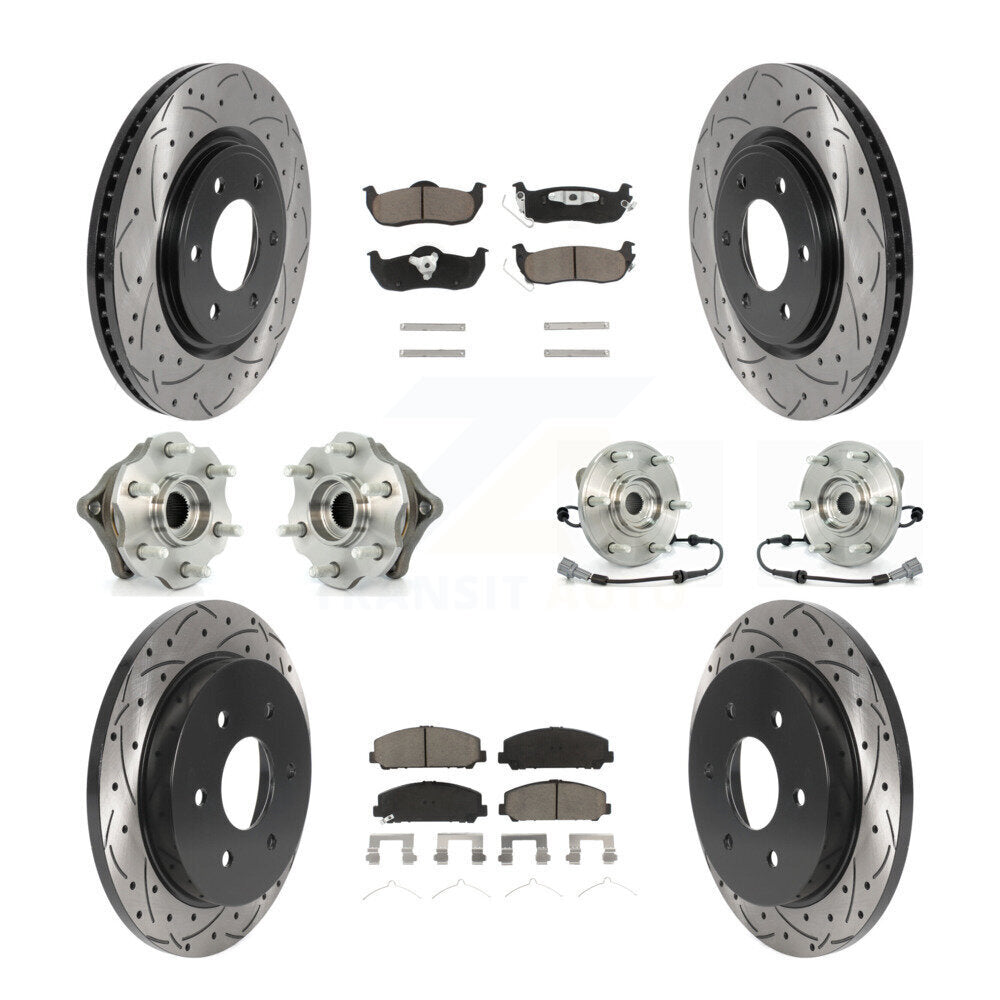 Kit de plaquettes de rotor de frein à disque revêtues de roulement de moyeu avant et arrière (10 pièces) pour Nissan Armad