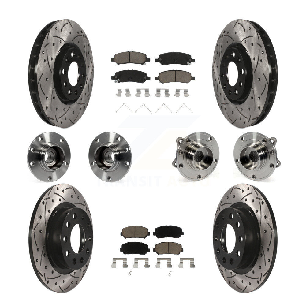 Kit de plaquettes de rotor de frein, roulement de moyeu avant et arrière (10 pièces) pour Dodge Dar 2013 – 2016