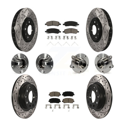 Kit de plaquettes de rotor de frein, roulement de moyeu avant et arrière (10 pièces) pour Dodge Dar 2013 – 2016