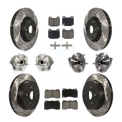 Kit de plaquettes de rotor de frein enduites de roulement de moyeu avant et arrière (10 pièces) pour Subaru Impreza WR