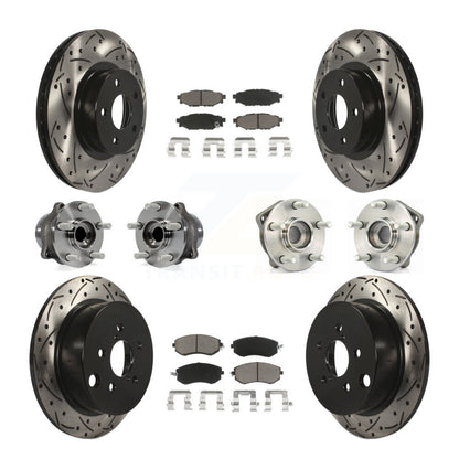 Kit de plaquettes de Rotor de frein à disque revêtu de roulement de moyeu avant et arrière (10 pièces) pour Subaru Imprez