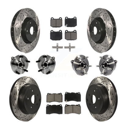 Kit de plaquettes de rotor de frein enduites de roulement de moyeu avant et arrière (10 pièces) pour Subaru Impreza WR