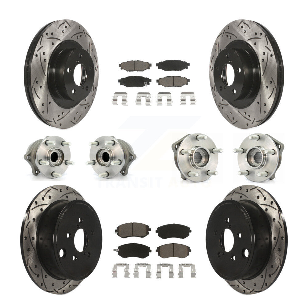 Kit de plaquettes de Rotor de frein, roulement de moyeu avant et arrière (10 pièces) pour Subaru Outback Legac