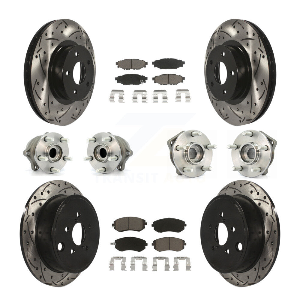 Kit de plaquettes de Rotor de frein à disque revêtu de roulement de moyeu avant et arrière (10 pièces) pour Subaru Imprez