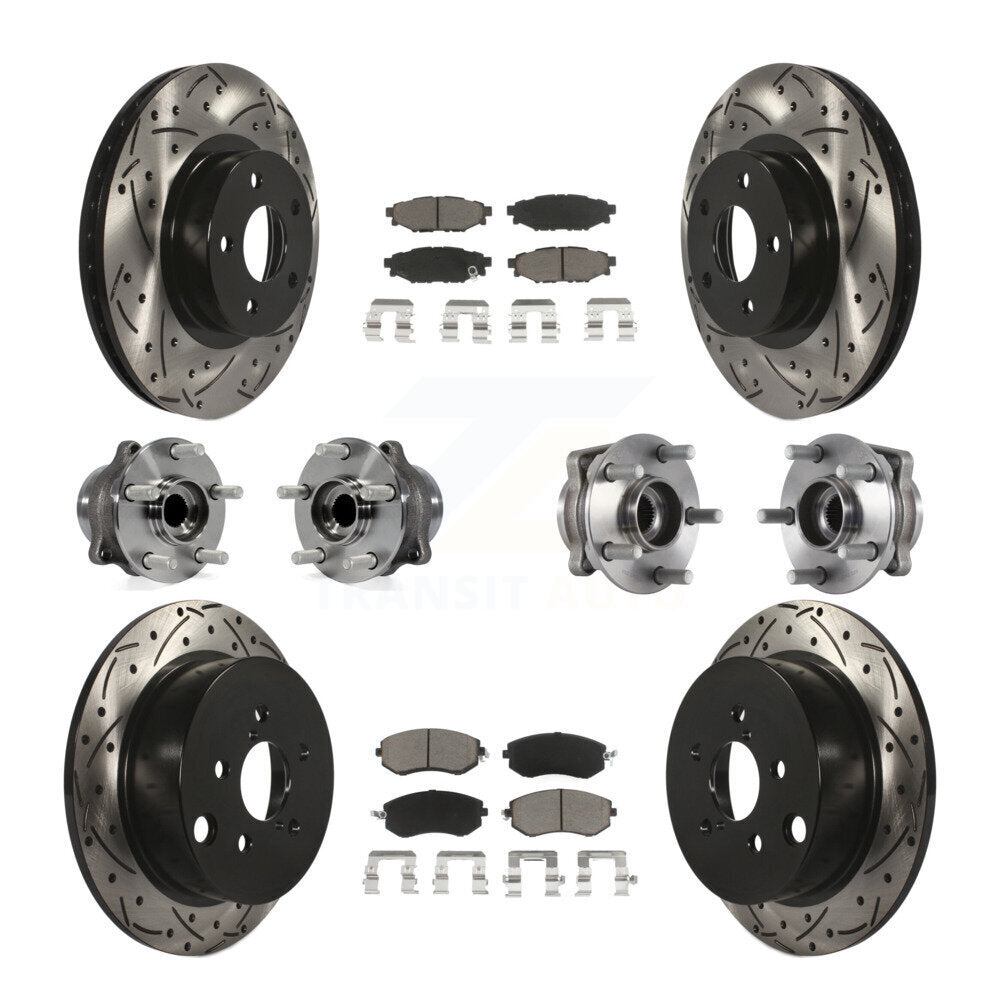 Kit de plaquettes de Rotor de frein à disque revêtu de roulement de moyeu avant et arrière (10 pièces) pour Subaru Imprez
