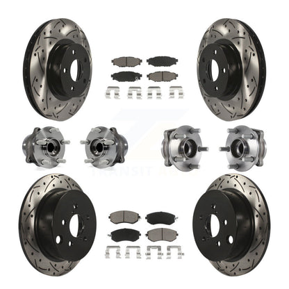 Kit de plaquettes de Rotor de frein à disque revêtu de roulement de moyeu avant et arrière (10 pièces) pour Subaru Imprez