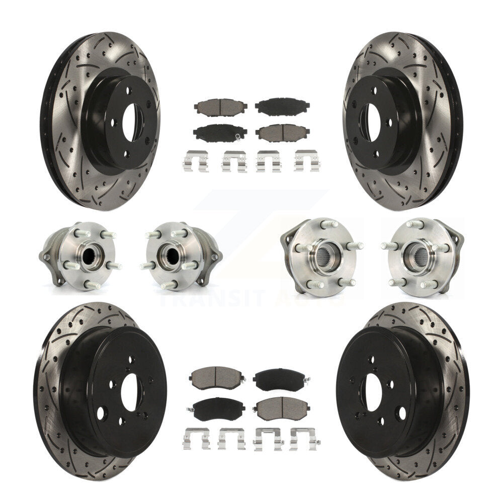 Kit de plaquettes de Rotor de frein à disque revêtu de roulement de moyeu avant et arrière (10 pièces) pour Subaru Imprez