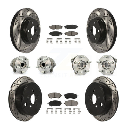 Kit de plaquettes de Rotor de frein à disque revêtu de roulement de moyeu avant et arrière (10 pièces) pour Subaru Imprez