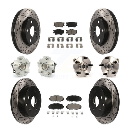Kit de rotor et de plaquettes de frein revêtus de roulement de moyeu avant et arrière (10 pièces) pour Toyota RAV4 Lexu