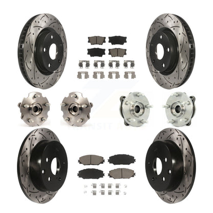 Kit de rotors et plaquettes de frein à disque revêtus de roulement de moyeu avant et arrière (10 pièces) pour Toyota RAV