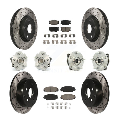Kit de rotors et plaquettes de frein à disque revêtus de roulement de moyeu avant et arrière (10 pièces) pour Toyota RAV