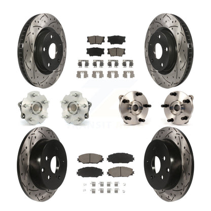 Kit de rotors et plaquettes de frein à disque revêtus de roulement de moyeu avant et arrière (10 pièces) pour Toyota RAV