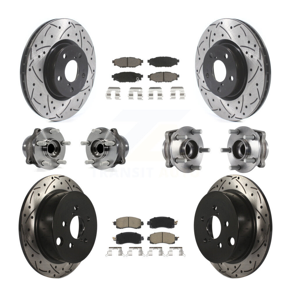 Kit de plaquettes de Rotor de frein à disque revêtu de roulement de moyeu avant et arrière (10 pièces) pour Subaru Imprez