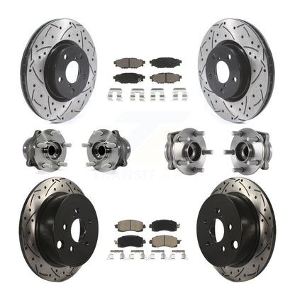 Kit de plaquettes de Rotor de frein à disque revêtu de roulement de moyeu avant et arrière (10 pièces) pour Subaru Imprez