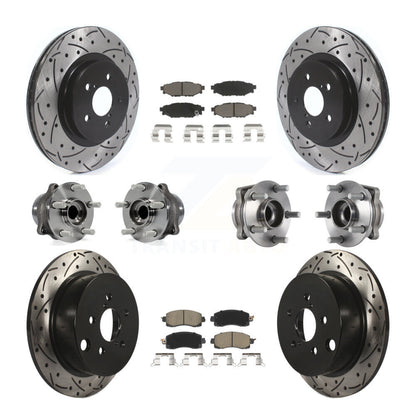 Kit de rotors et plaquettes de frein revêtus de roulement de moyeu avant et arrière (10 pièces) pour Subaru Crosstre