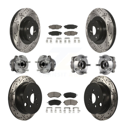 Kit de plaquettes de rotor de frein enduites de roulement de moyeu avant et arrière (10 pièces) pour Subaru Forester X