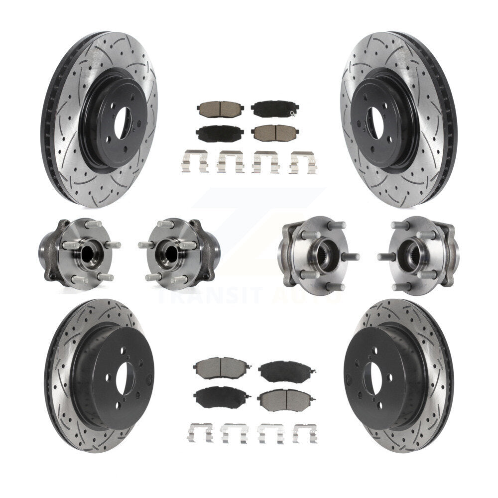 Kit de plaquettes de rotor de frein, roulement de moyeu avant et arrière (10 pièces) pour Subaru Forester 2.0