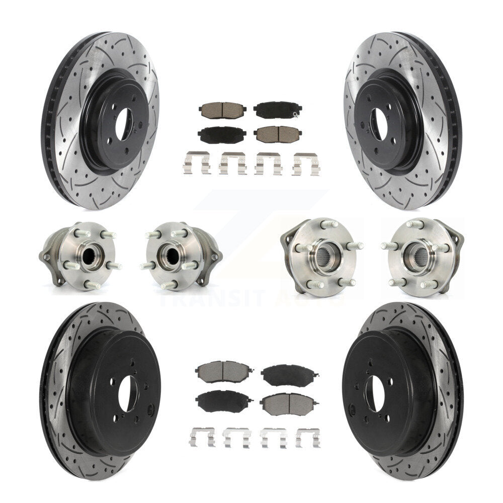 Kit de plaquettes de Rotor de frein, roulement de moyeu avant et arrière (10 pièces) pour Subaru Outback Legac