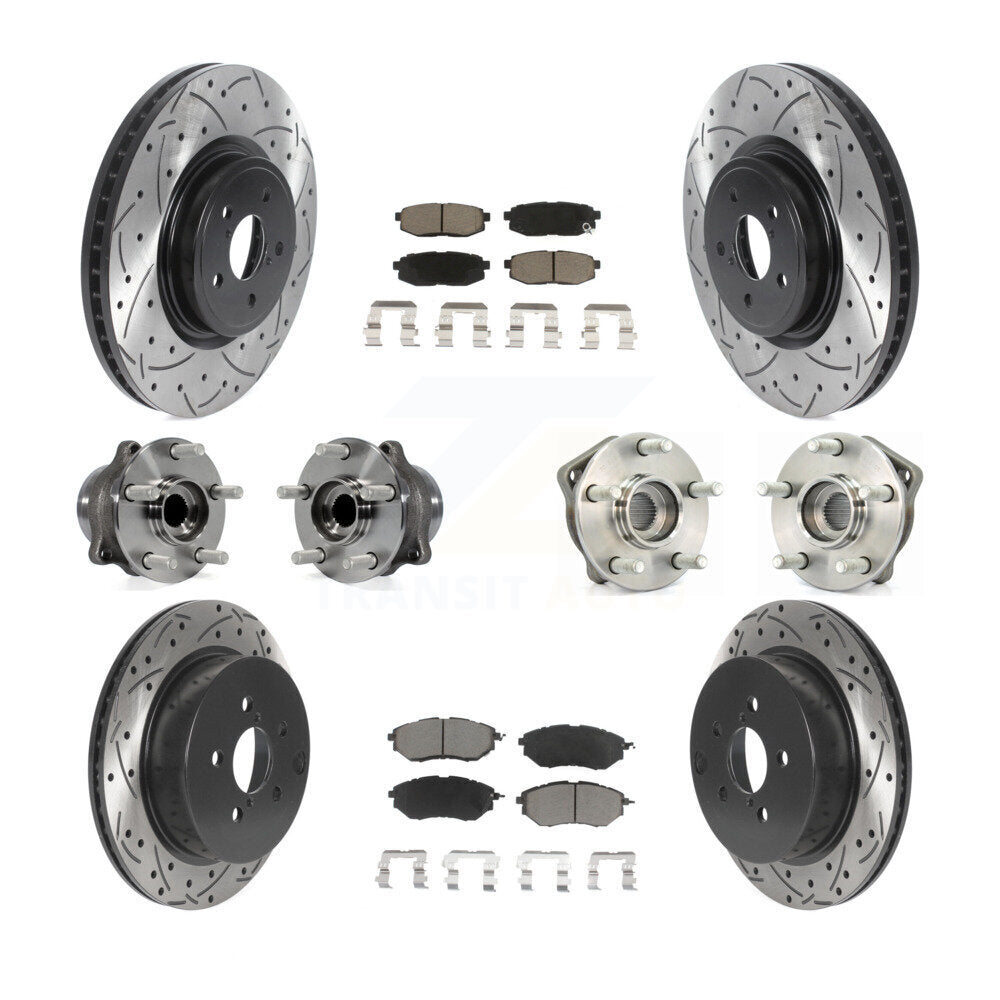 Kit de plaquettes de rotor de frein, roulement de moyeu avant et arrière (10 pièces) pour Subaru Forester 2.0
