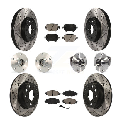 Kit de rotor et de plaquettes de frein revêtus de roulement de moyeu avant et arrière (10 pièces) pour Volkswagen Gol
