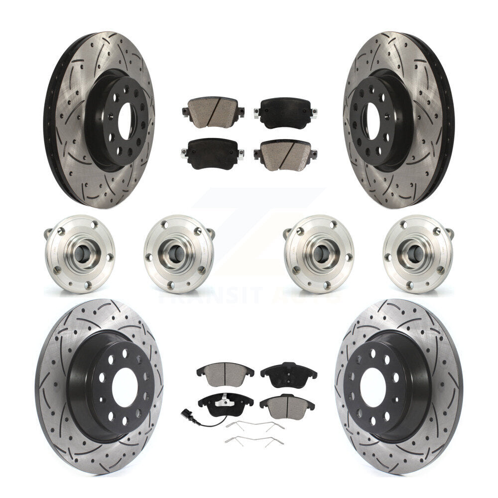Kit de rotor et de plaquettes de frein revêtus de roulement de moyeu avant et arrière (10 pièces) pour Audi Q3 Quattr