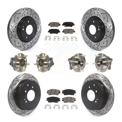 Kit de plaquettes de rotor de frein enduites de roulement de moyeu avant et arrière (10 pièces) pour Hyundai Tucson Ki