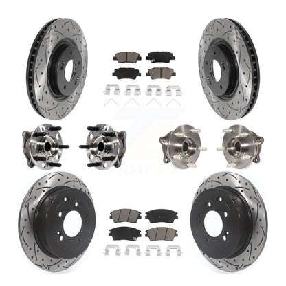 Kit de rotor et de plaquettes de frein à disque revêtus de roulement de moyeu avant et arrière (10 pièces) pour Kia Sportag