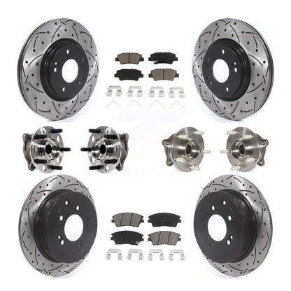 Kit de plaquettes de rotor de frein enduites de roulement de moyeu avant et arrière (10 pièces) pour Hyundai Tucson Ki