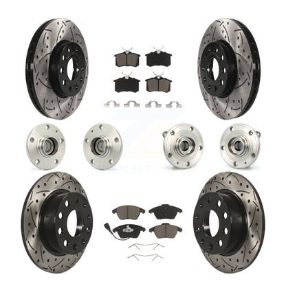 Kit de rotors et plaquettes de frein revêtus de roulement de moyeu avant et arrière (10 pièces) pour Volkswagen Jett