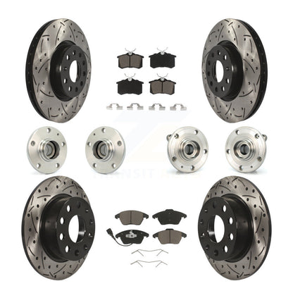 Kit de rotors et plaquettes de frein revêtus de roulement de moyeu avant et arrière (10 pièces) pour Volkswagen Jett