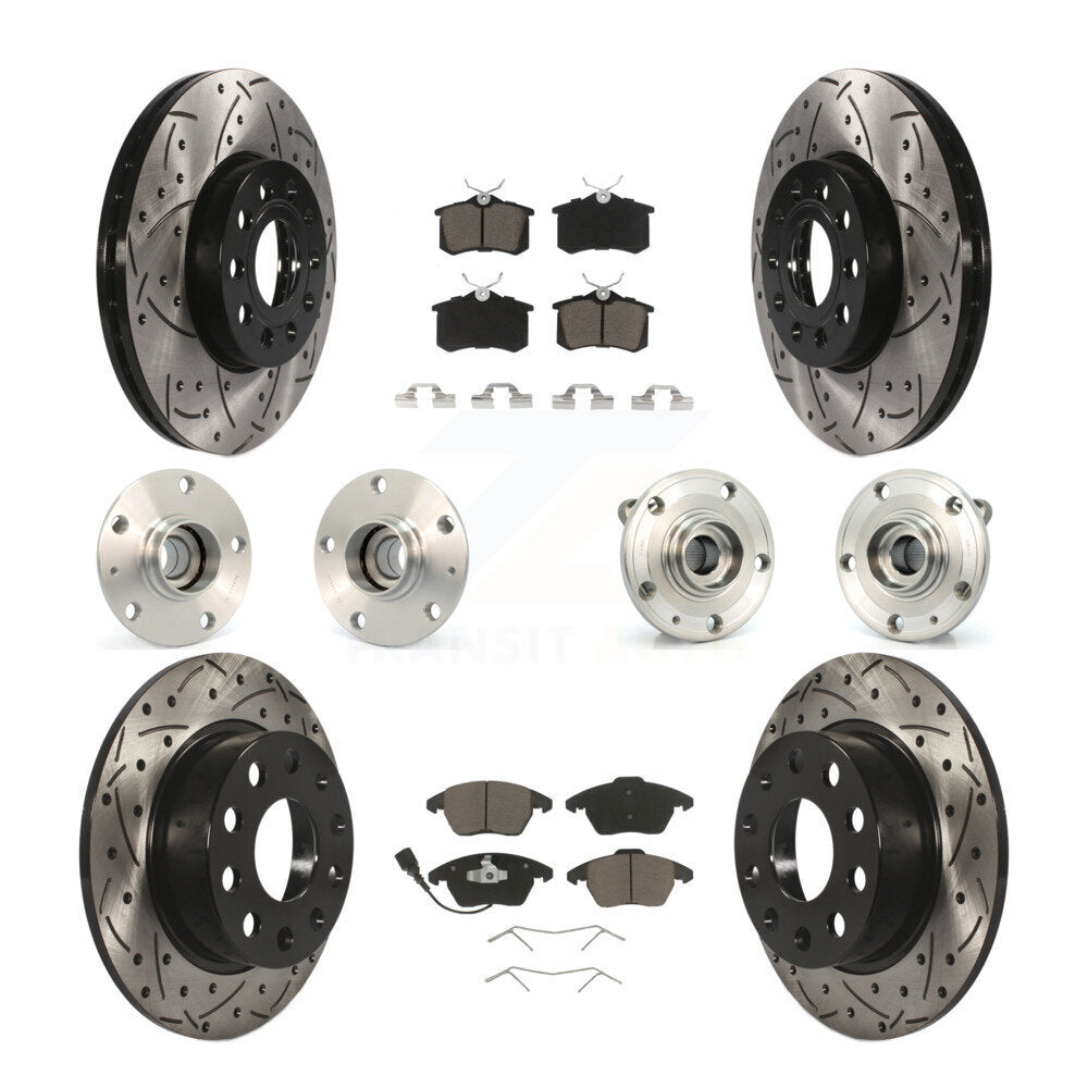 Kit de rotor et de plaquettes de frein revêtus de roulement de moyeu avant et arrière (10 pièces) pour Volkswagen Beetl
