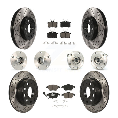 Kit de rotor et de plaquettes de frein revêtus de roulement de moyeu avant et arrière (10 pièces) pour Volkswagen Beetl