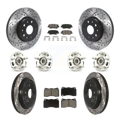 Kit de Rotor et de plaquettes de frein à disque revêtus de roulement de moyeu avant et arrière (10 pièces) pour Cadillac CT