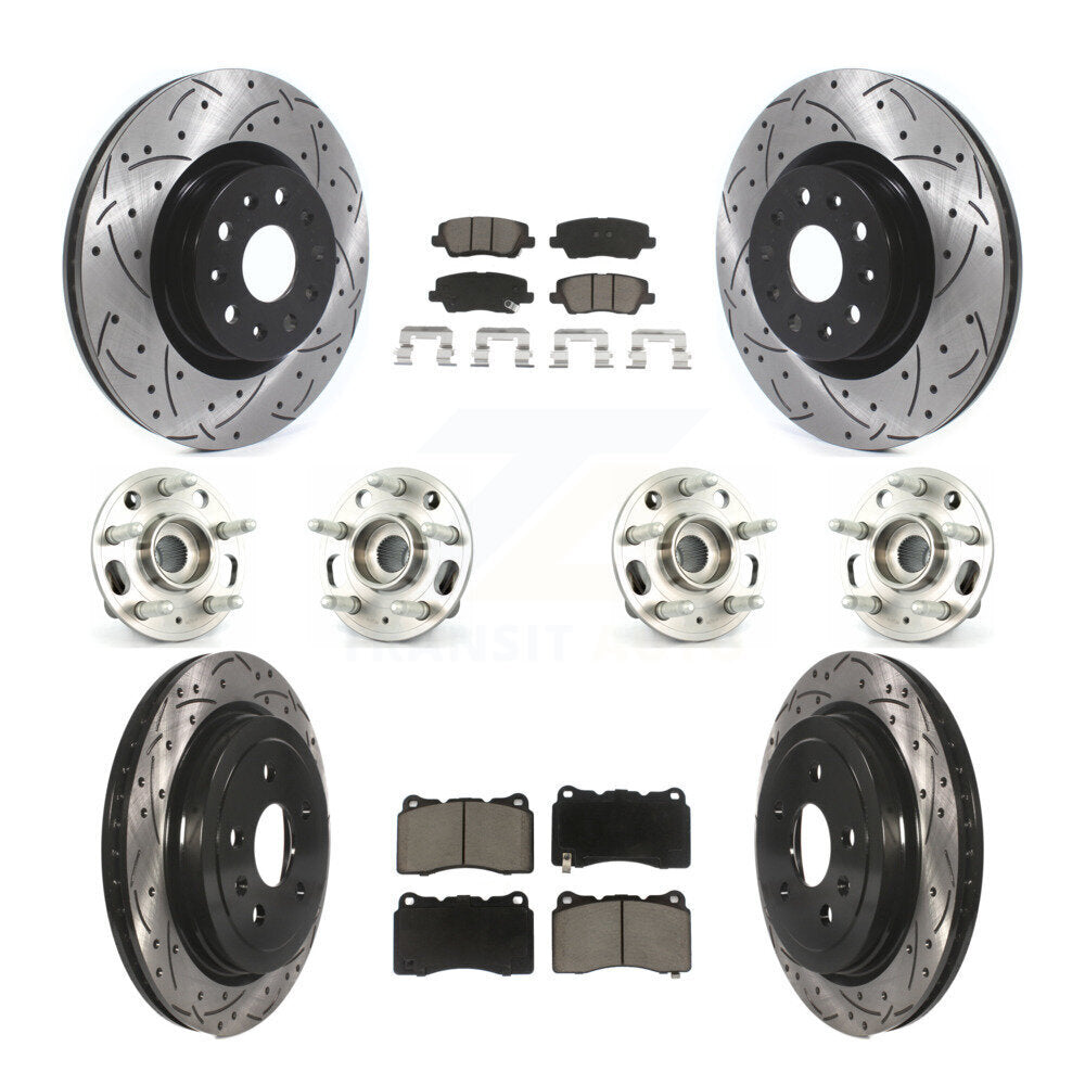 Kit de Rotor et de plaquettes de frein à disque revêtus de roulement de moyeu avant et arrière (10 pièces) pour Cadillac CT