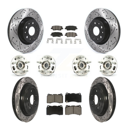 Kit de Rotor et de plaquettes de frein à disque revêtus de roulement de moyeu avant et arrière (10 pièces) pour Cadillac CT