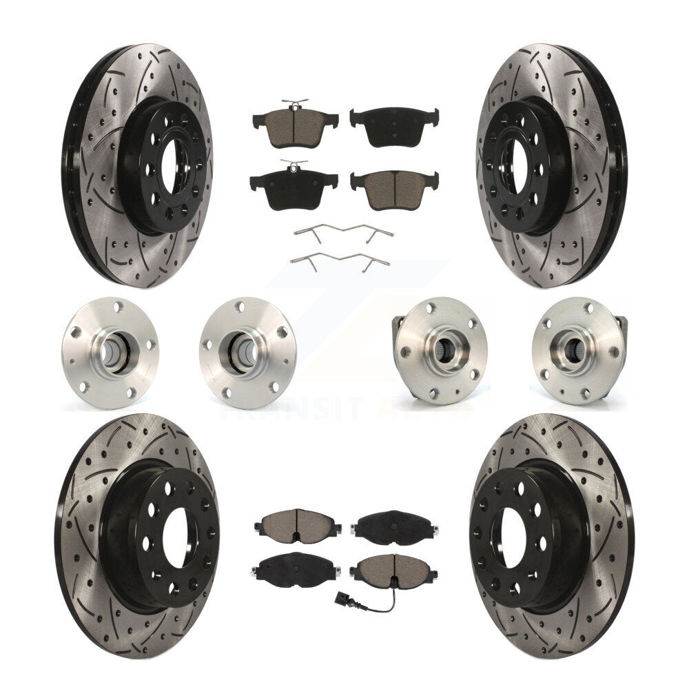 Kit de rotor et de plaquettes de frein revêtus de roulement de moyeu avant et arrière (10 pièces) pour Volkswagen e-Gol