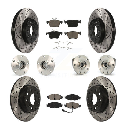 Kit de rotor et de plaquettes de frein revêtus de roulement de moyeu avant et arrière (10 pièces) pour Volkswagen e-Gol