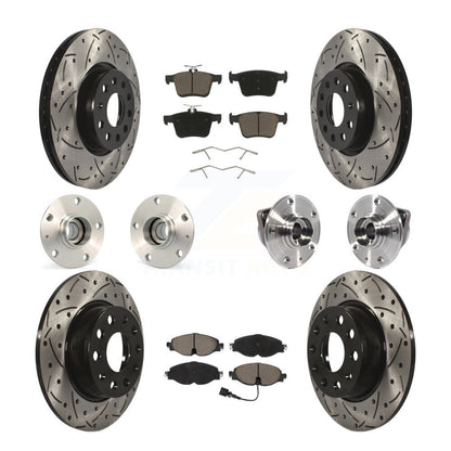 Kit de rotors et plaquettes de frein revêtus de roulement de moyeu avant et arrière (10 pièces) pour Audi A3 Sportbac