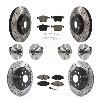 Kit de rotor et de plaquettes de frein revêtus de roulement de moyeu avant et arrière (10 pièces) pour Audi TT Quattr