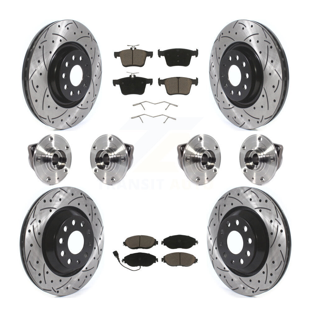 Kit de plaquettes de rotor de frein enduites de roulement de moyeu avant et arrière (10 pièces) pour Audi Q3 volkswagen