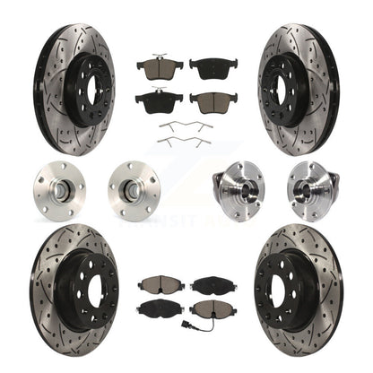 Kit de rotor et de plaquettes de frein revêtus de roulement de moyeu avant et arrière (10 pièces) pour Audi A3 2016 2.0