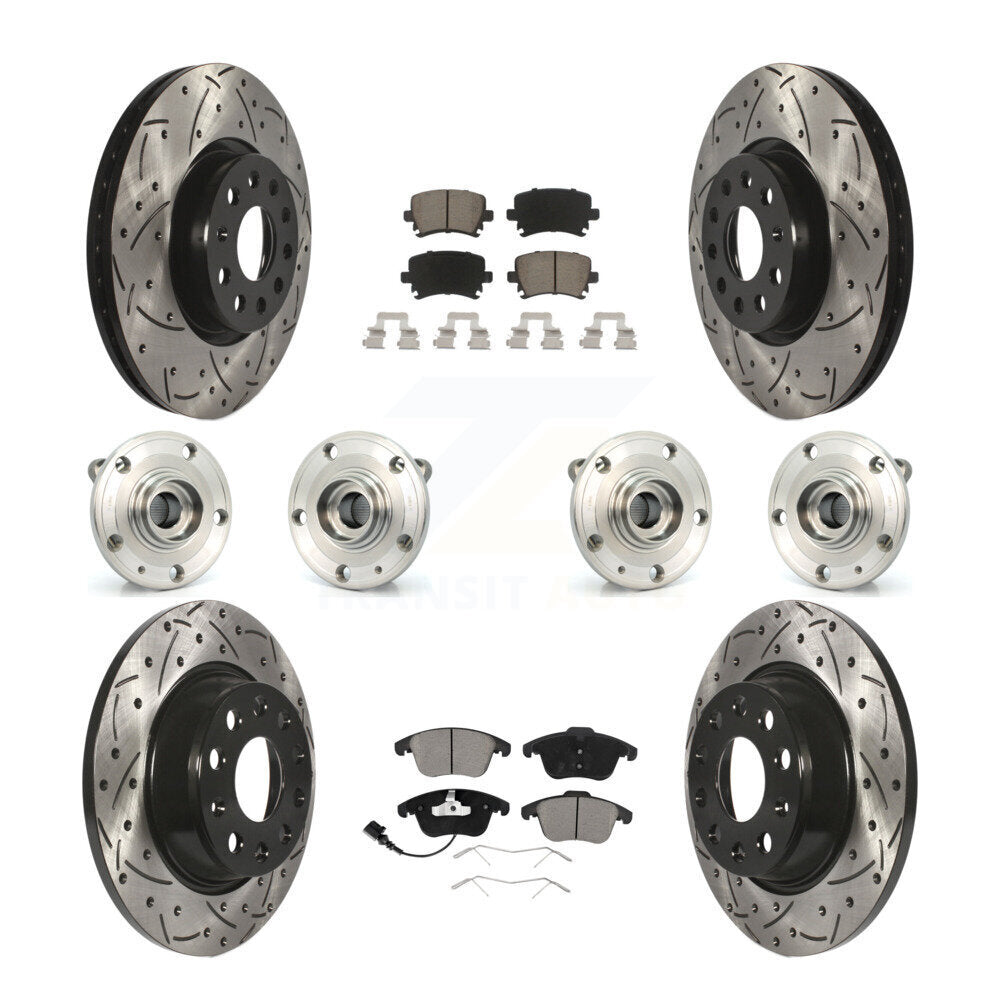 Kit de plaquettes de rotor de frein, roulement de moyeu avant et arrière (10 pièces) pour Volkswagen Tiguan Q
