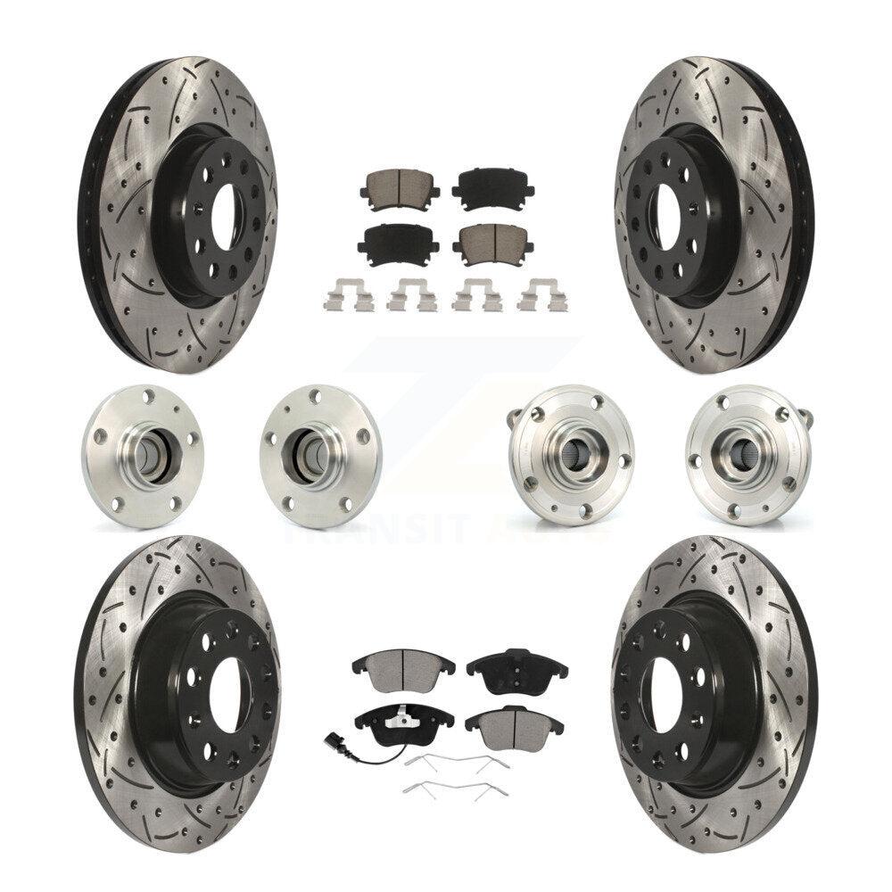 Kit de plaquettes de rotor de frein, roulement de moyeu avant et arrière (10 pièces) pour Volkswagen Tiguan Q