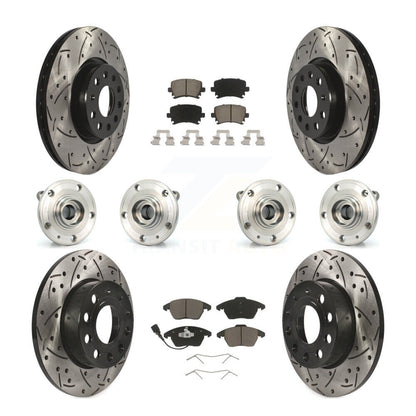Kit de rotor et de plaquettes de frein revêtus de roulement de moyeu avant et arrière (10 pièces) pour Audi A3 Quattr
