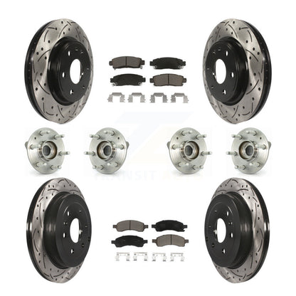 Kit de rotors et plaquettes de frein revêtus de roulement de moyeu avant et arrière (10 pièces) pour GMC Acadia Buic