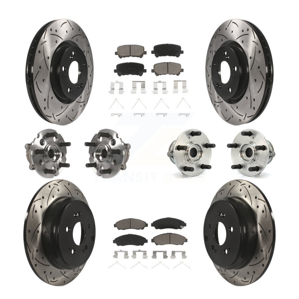 Kit de plaquettes de Rotor de frein, roulement de moyeu avant et arrière (10 pièces) pour Honda Pilot Acura MD