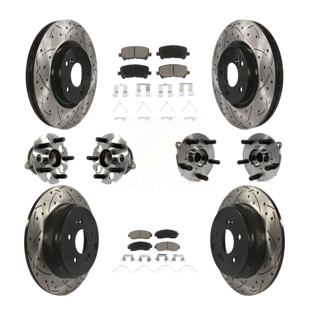 Kit de plaquettes de rotor de frein revêtues de roulement de moyeu avant et arrière (10 pièces) pour Honda Odysse 11-14