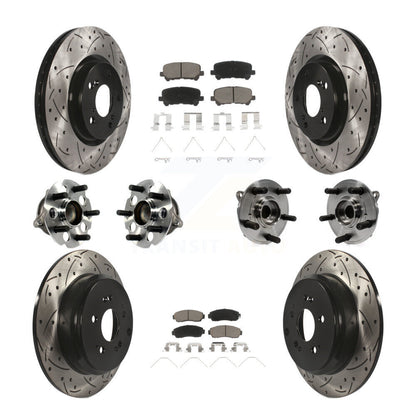 Kit de plaquettes de rotor de frein revêtues de roulement de moyeu avant et arrière (10 pièces) pour Honda Odysse 11-14