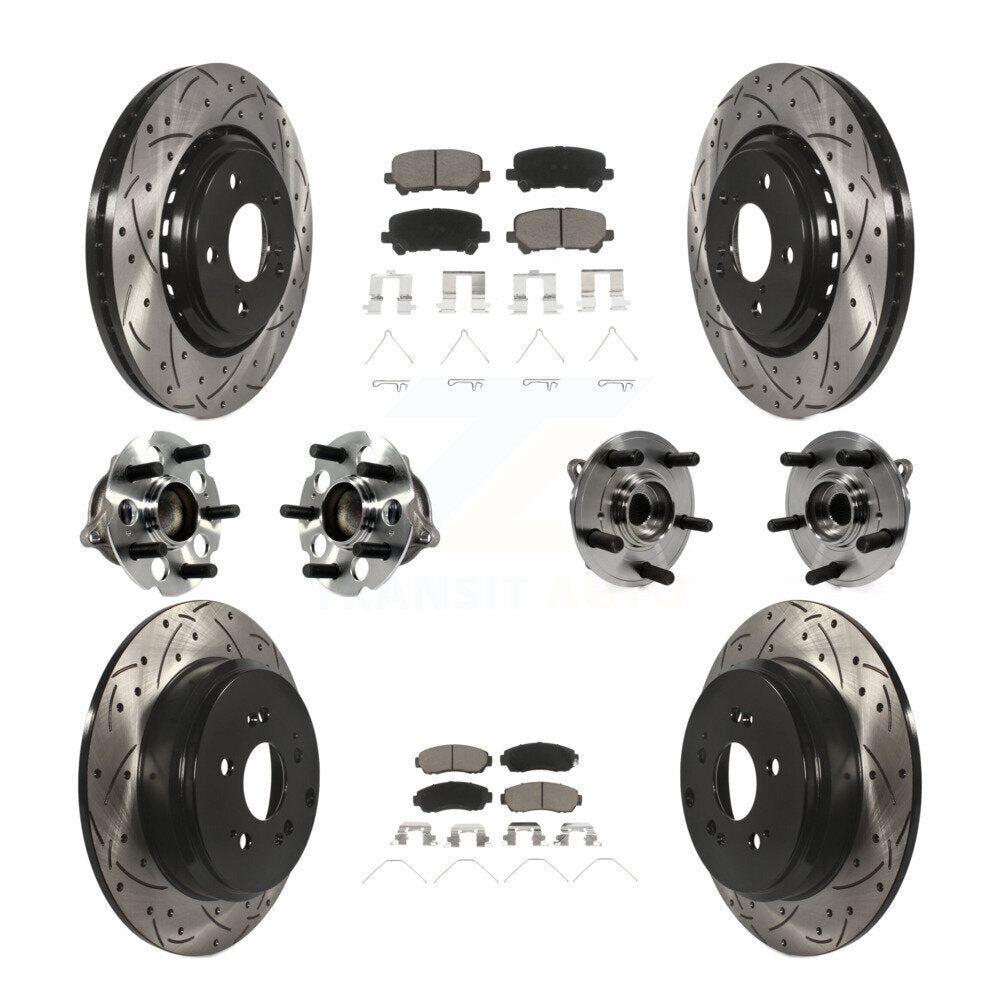 Kit de plaquettes de rotor de frein revêtues de roulement de moyeu avant et arrière (10 pièces) pour Honda Odysse 15-17