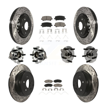 Kit de plaquettes de rotor de frein revêtues de roulement de moyeu avant et arrière (10 pièces) pour Honda Odysse 15-17